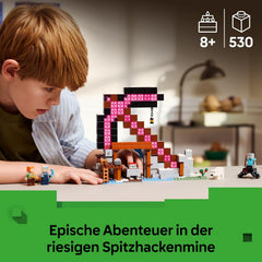 LEGO Minecraft Die Spitzhackenmine - Jeu interactif pour enfants - Figurines Alex, Minenarbeiter et Stray Spinnenreiter - Ensemble de jeux de joueur pour jeunes et filles à partir de 8 ans - 21277