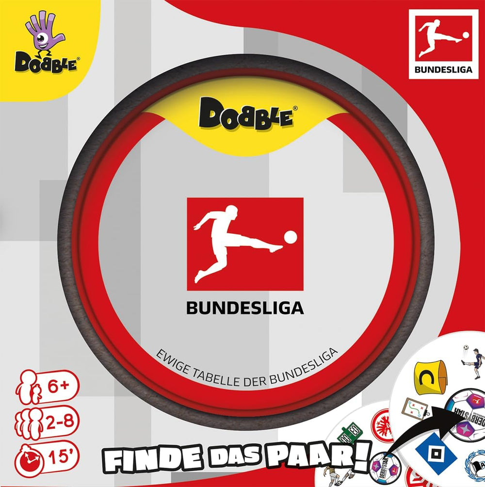 Dobble Bundesliga, jeu familial, jeu de cartes, 2-8 joueurs, à partir de 6 ans, 15 minutes, allemand
