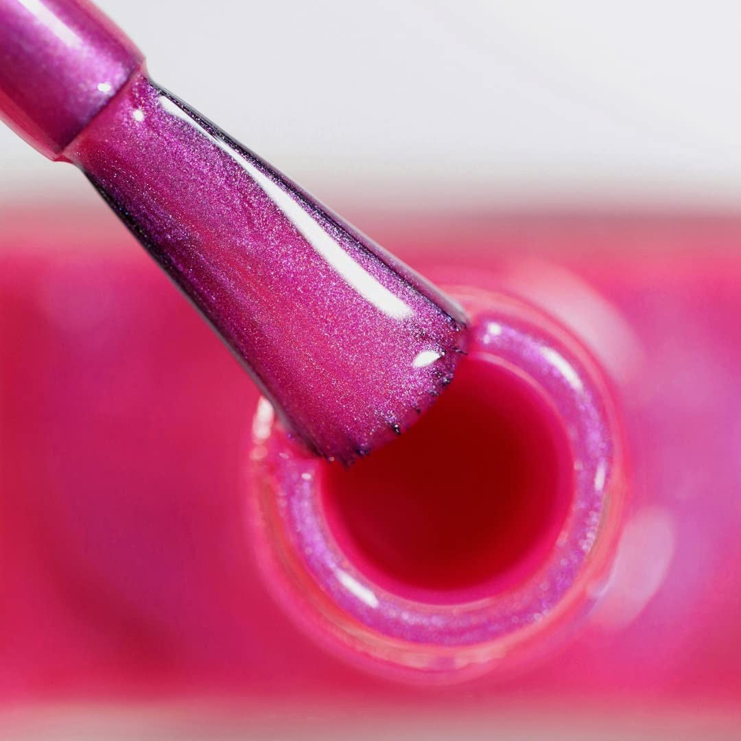 Vernis à ongles HYBRIDE alessandro Pink Melon - nuance de rose vibrante avec de fines particules de paillettes - Des ongles parfaits en seulement 3 étapes, sans LED - dure jusqu'à 10 jours ! 8 ml