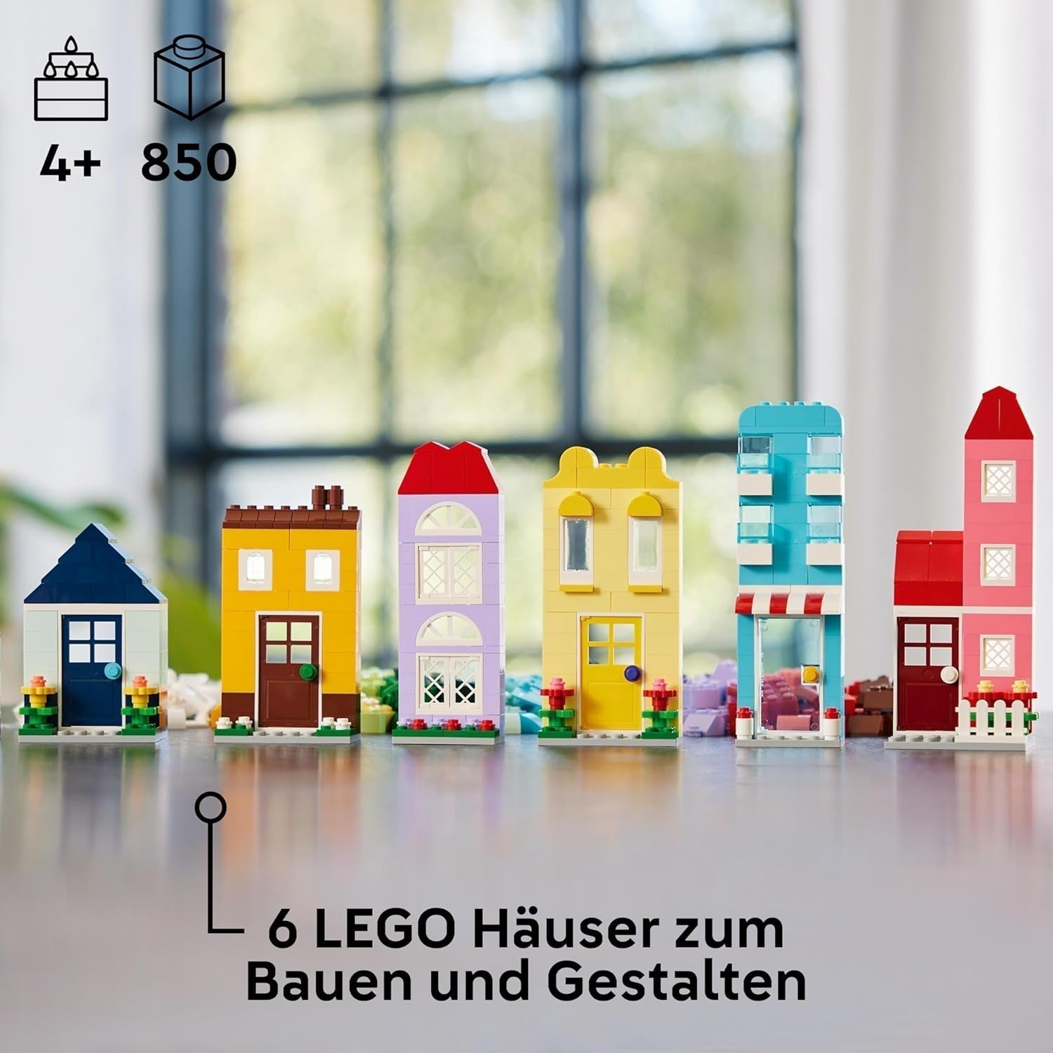 LEGO Classic Creative Houses, ensemble de briques de construction pour enfants, jouet de construction 850 briques, jouet de construction de maison avec accessoires, cadeau pour garçons et filles de 4 ans 11035 Ensembles de construction Beuche den LEGO-Store
