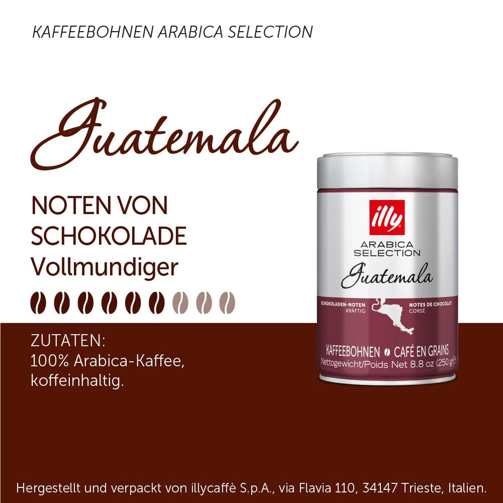 Café en grains Illy Arabica Selection Guatemala à moudre, boîte 250g