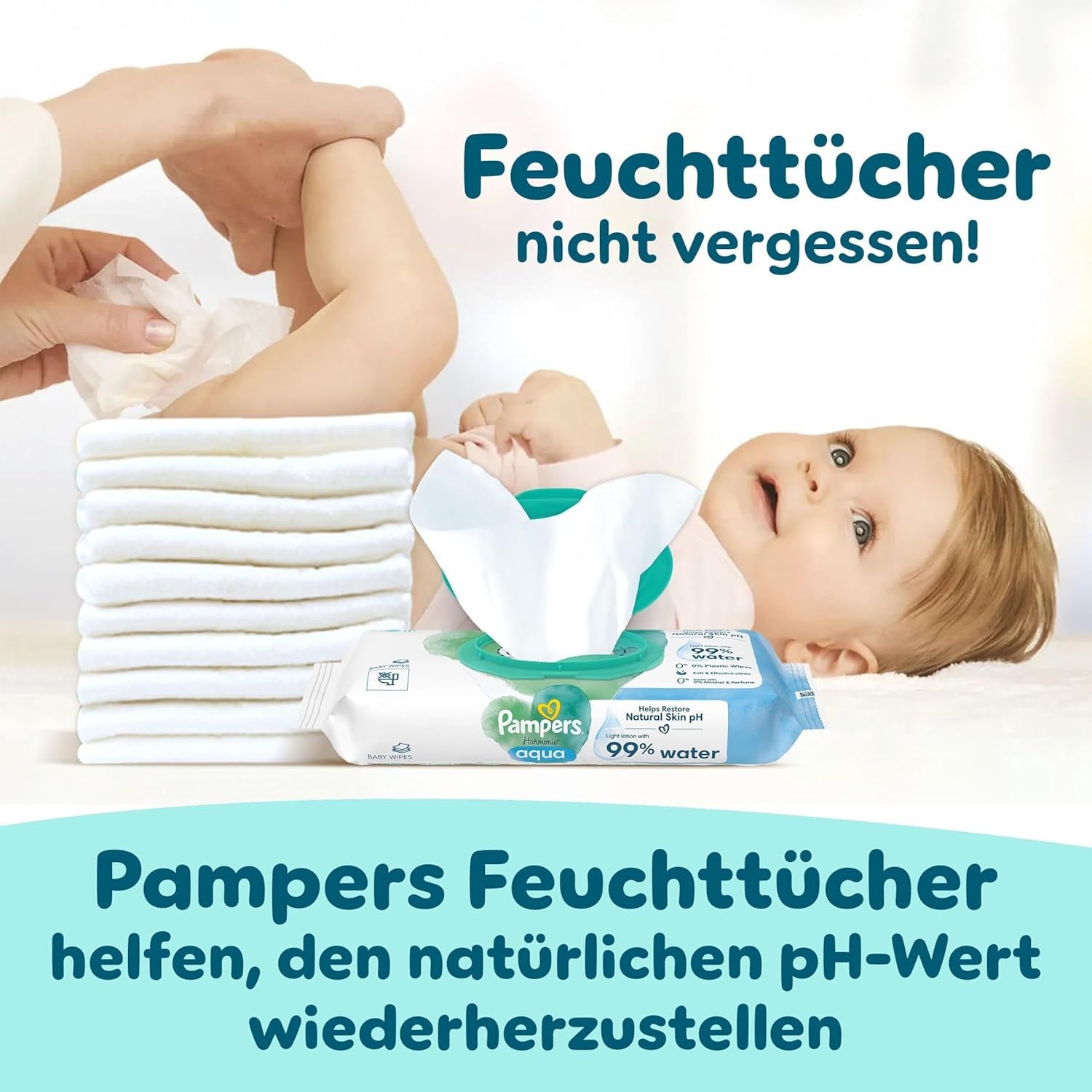 Pampers Premium Protection Pants Größe 6, 78 Windeln, 13kg-19kg, Mit 360° Fitform, 2x breiteren Bundchen als vorher für Komfort & Schutz + 10 Stück Pampers Aqua Baby-Weuchttücher enthalten