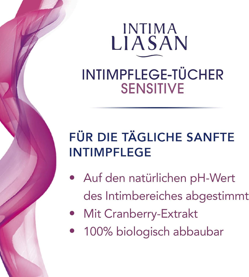 Intima by Sagrotan Lingettes soins intimes Sensitive, sans savon et sans alcool, 30 pièces (paquet de 4)