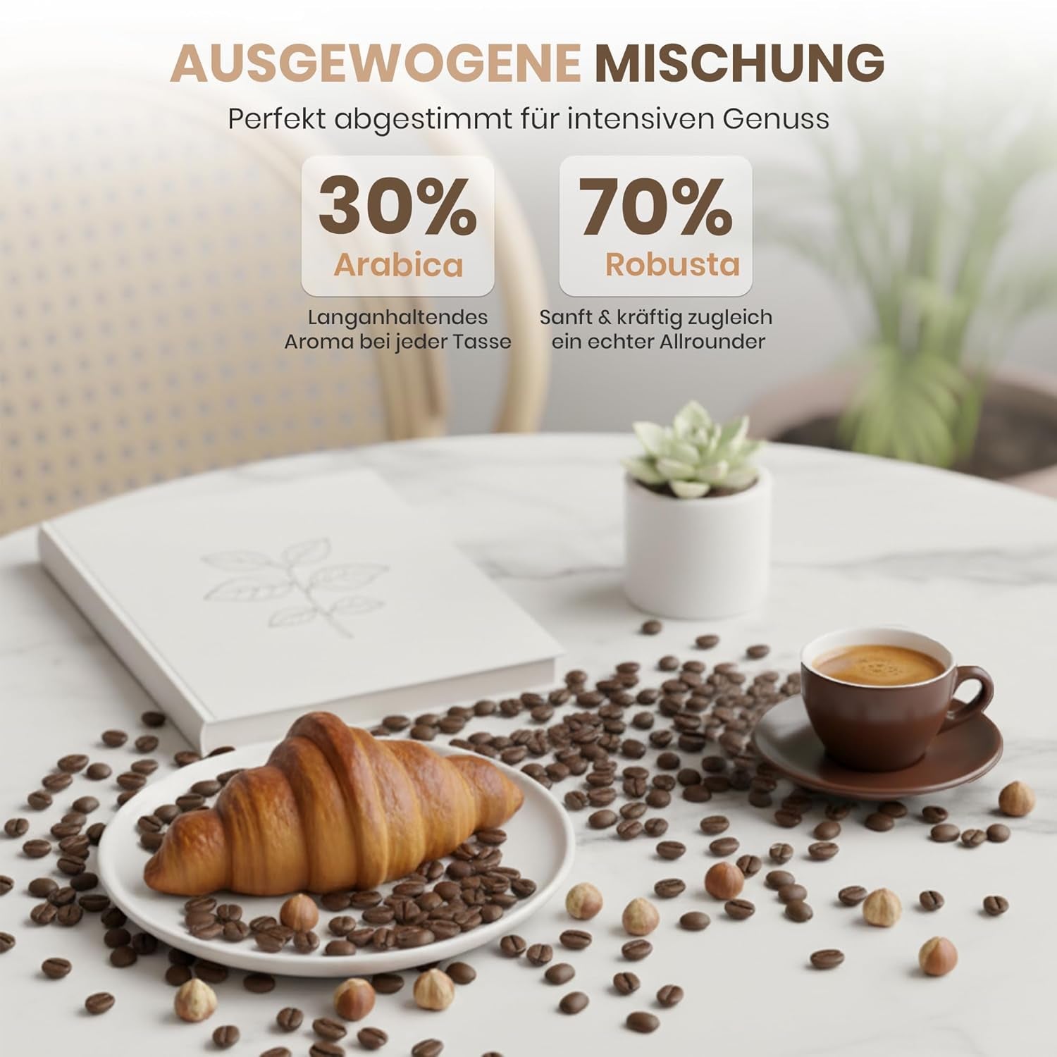 Cafferato Caffè Gran Crema – 1 kg de café en grains | Expresso italien | Faible acidité, avec des notes de noix et de chocolat | Grains entiers pour expresso et café de spécialité | Avec valve de saveur