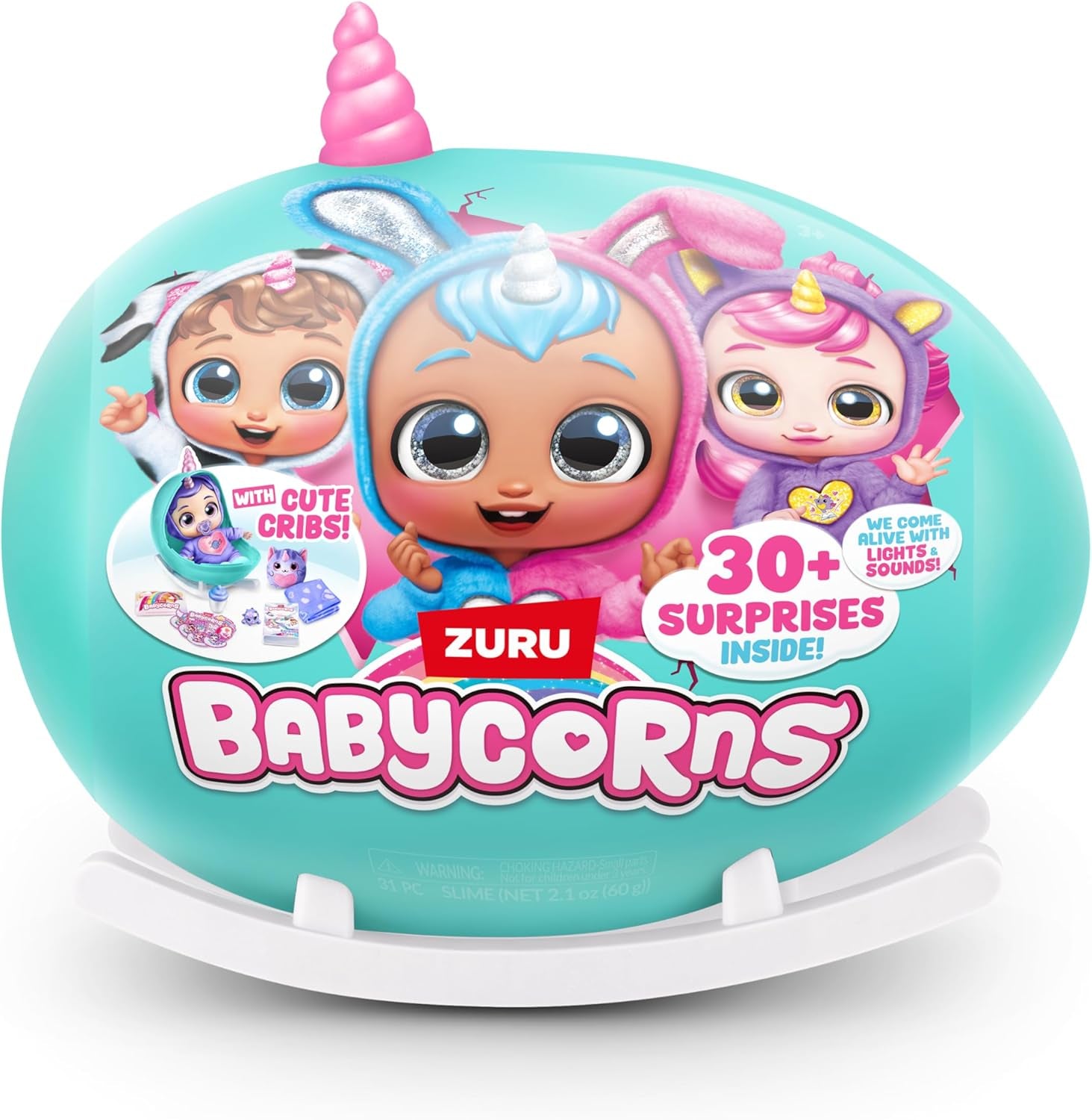 Babycorns Serie 1 de ZURU Magic Babypuppe Katze (Poppy) avec accessoires, jeu de déballage surprise pour enfants et filles