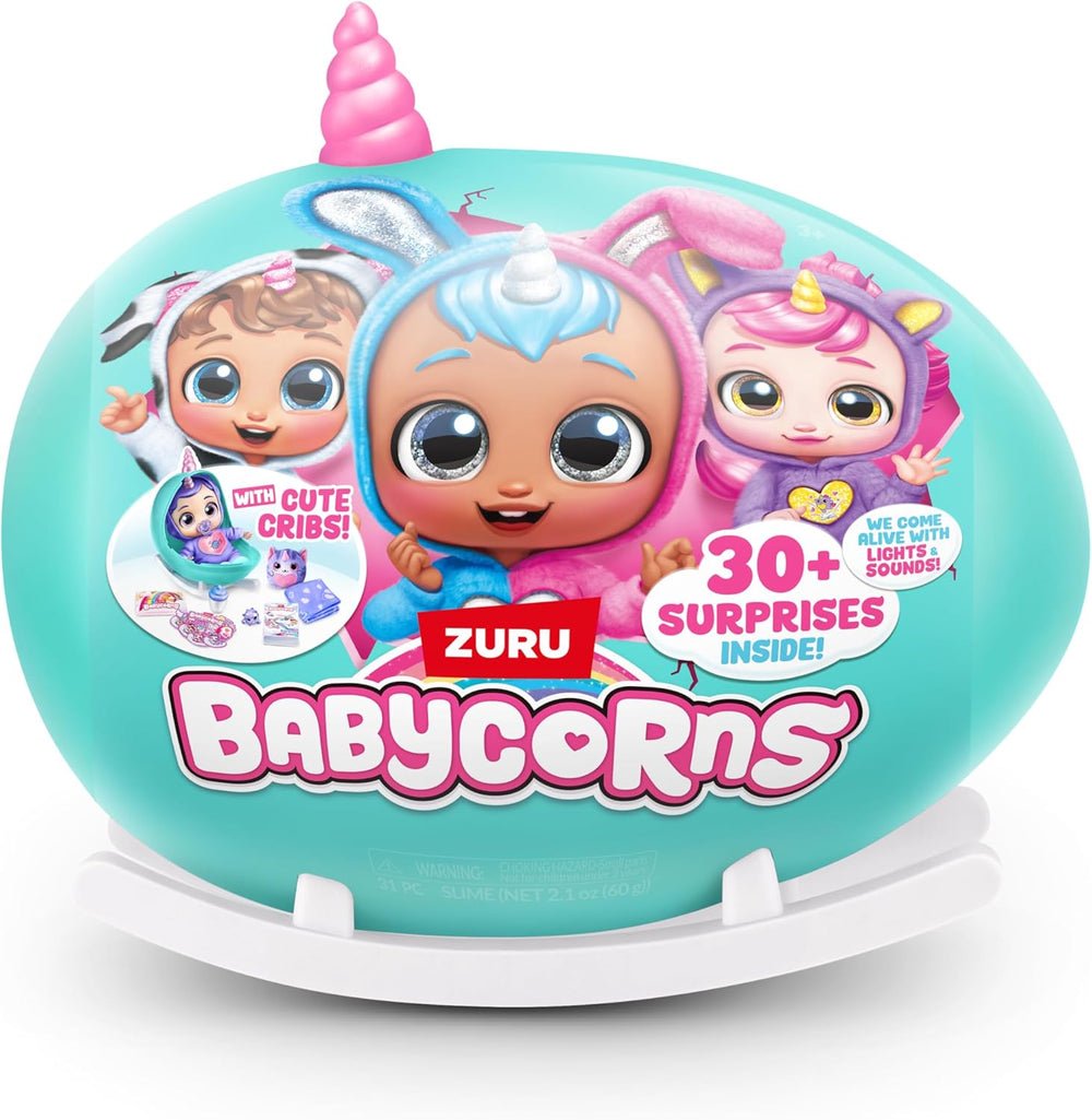 Babycorns Serie 1 de ZURU Magic Babypuppe Katze (Poppy) avec accessoires, jeu de déballage surprise pour enfants et filles