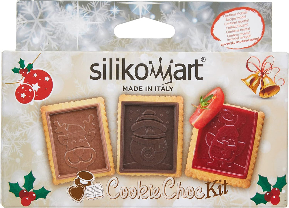 silikomart | CKC01 SNOWMAN SLIM Moule à Chocolat en Silicone Antiadhésif 6 Chocolats 1 Paquet Moule à Bonbons Easy Choc 47 x 57 mm H 5 mm Volume 33 ml Fabriqué en Italie