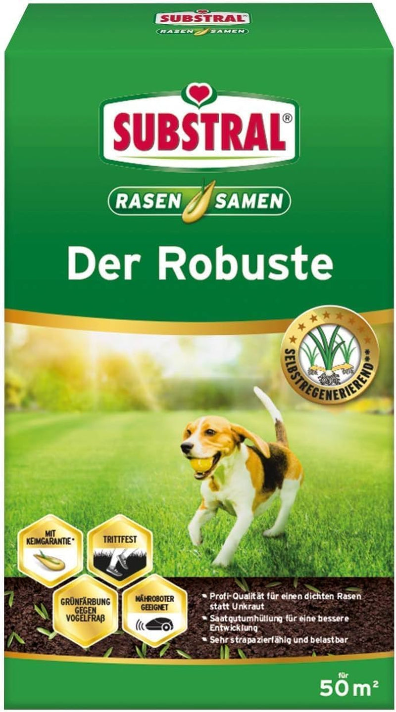 Substral Rasensamen Der Robuste, 1 Kg Für 50 M² - Sport- Und Spielrasen, Einzigartige Strapazierrasen-Mischung