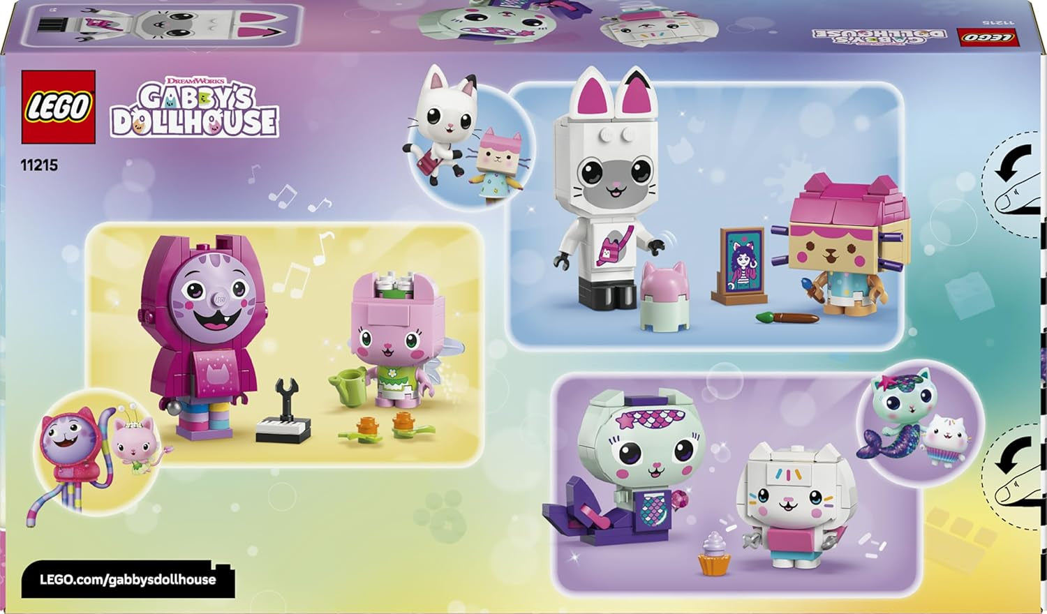 LEGO Gabbys Puppenhaus Gabbys Katzenfreunde - Spielzeug mit 6 Tierfiguren inkl. Meerkätzchen und Kitty Fairy - Présentoir - Cadeau pour les filles à partir de 6 ans - 11215