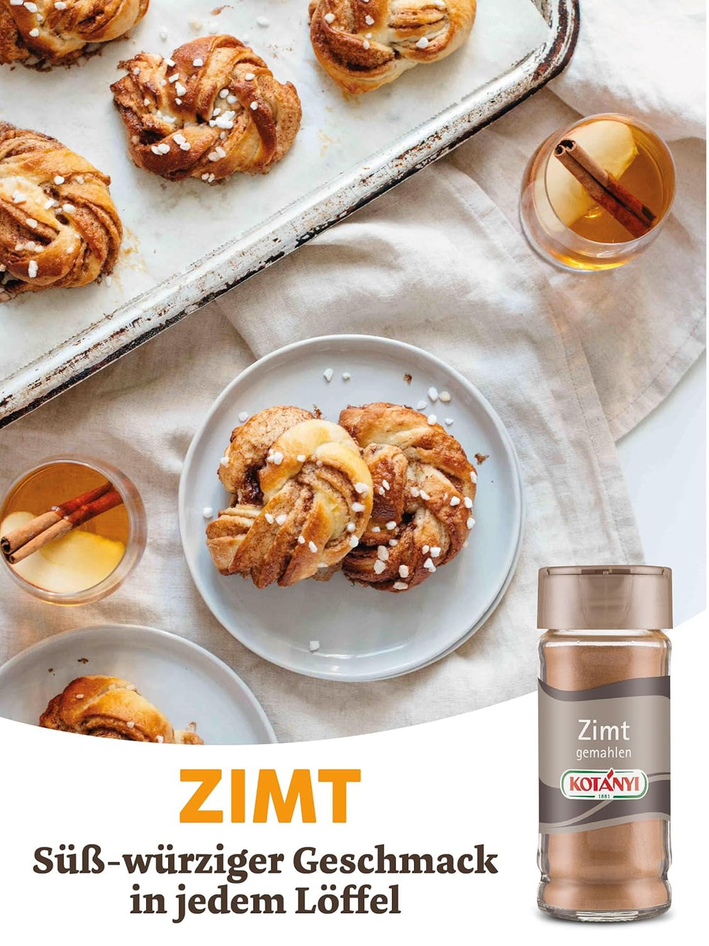 Kotányi Zimt gemahlen, würzig-süßer Geschmack, veredelt Milchreis, Gebäck, Desserts, Verre 80 ml