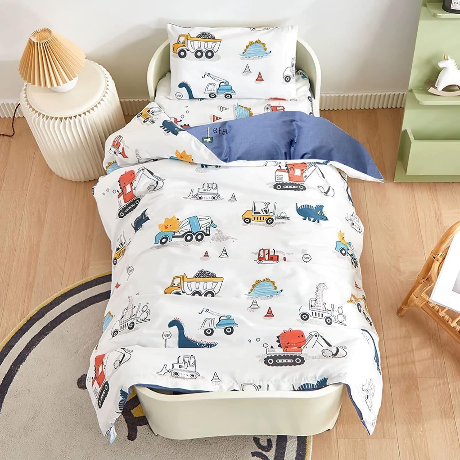 Linge de lit enfant garçon aux motifs variés, 100% coton Linge de lit - enfant Naty Shop Dinosaures 100 X 135 cm