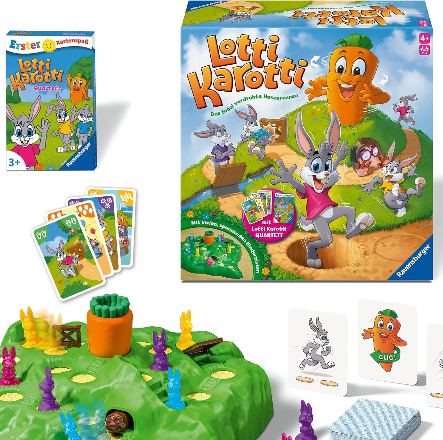 Jeux pour enfants Ravensburger 22343 - Lotti Karotti - Jeu de course pour 2 à 4 joueurs, Jeu pour enfants à partir de 4 ans - Cadeaux d'anniversaire