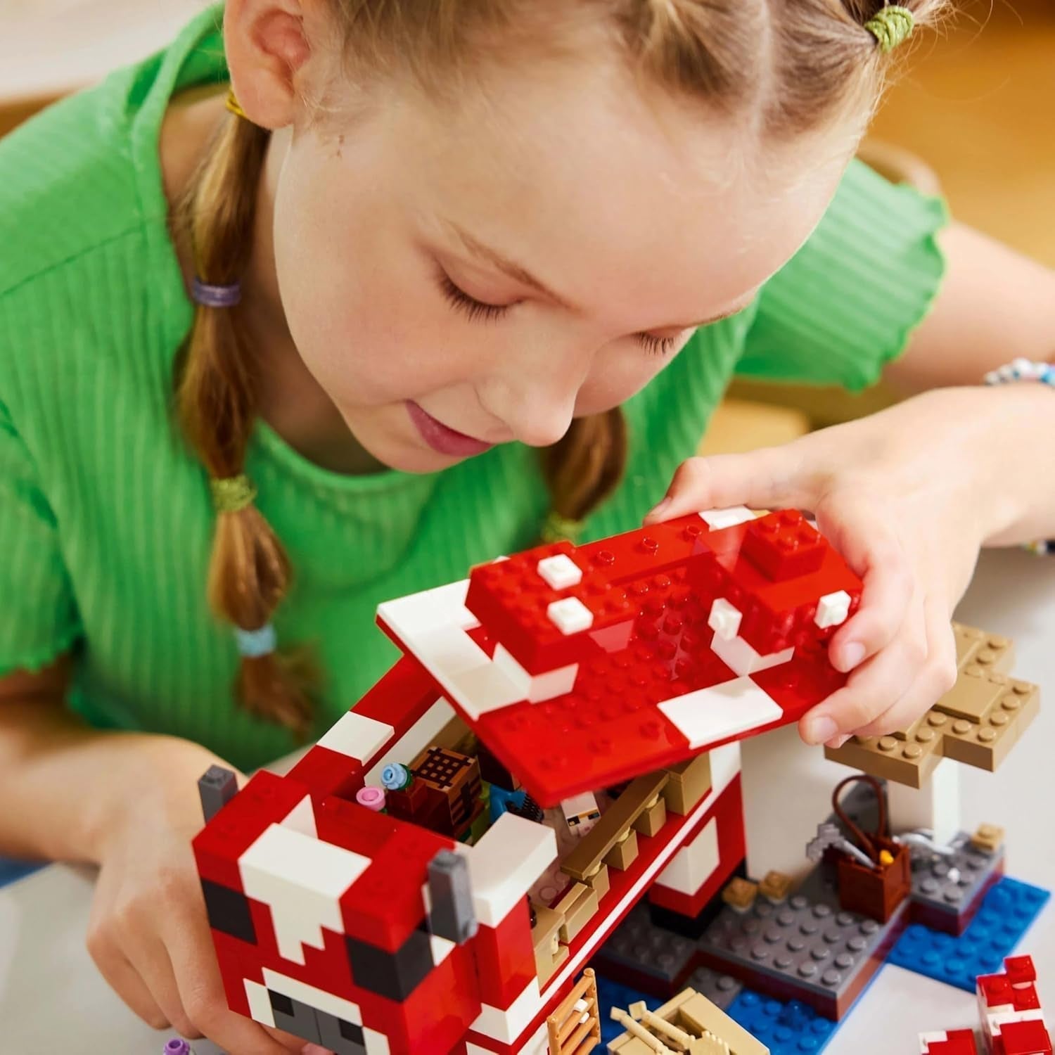 LEGO Minecraft La maison de la vache champignon Jeu vidéo de construction Modèle Mushroom Land avec figurines Steve et autres personnages Ensemble de jeu pour garçons et filles de 8 ans 21270 Jeux de construction Beuche den LEGO-Store