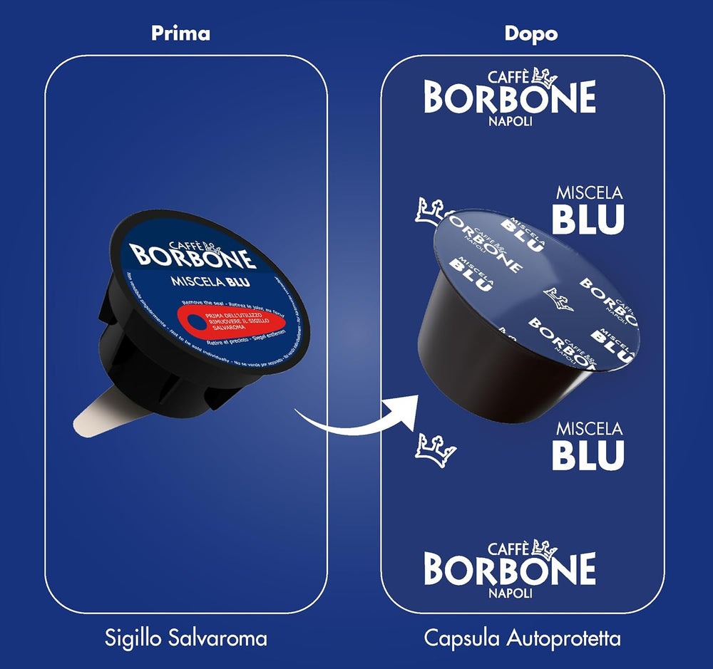 Caffè Borbone Blue Kaffeemischung - 90 Kapseln - Compatible avec Kaffeemaschinen der Marke Nescafè®* Dolce Gusto®*