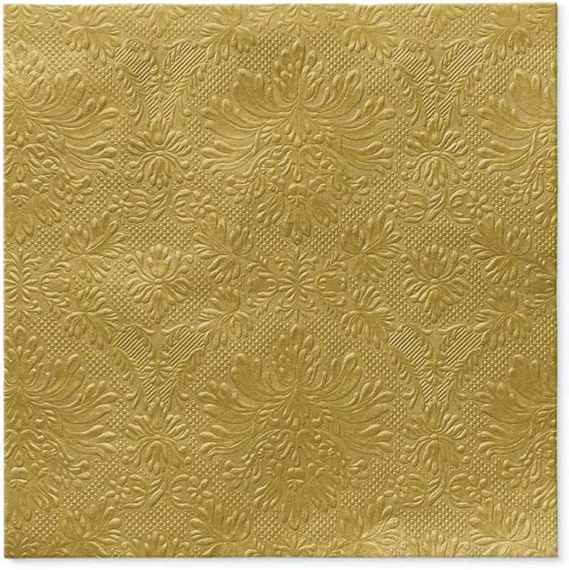 PAW - Serviettes 3 Plis (33 X 33 Cm) I 20 Pièces I Parfaites pour les Anniversaires, Fêtes, Mariages, Communions et Fêtes I Serviettes en Papier Colorées - Occasions Spéciales, Ornements I Inspiration Classique (Or)