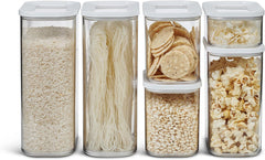 Mepal Lot de 6 Bocaux de Conservation avec Couvercles - Récipients Alimentaires Rectangulaires - Organisateur de Cuisine en Plastique - Récipients de Conservation Hermétique - 2x 2000ml, 2x 1000ml, 1x 1500ml & 1x 425ml - Blanc Naty Shop Boîtes de Conservation Alimentaires Blanc 6 Pièces Ensemble