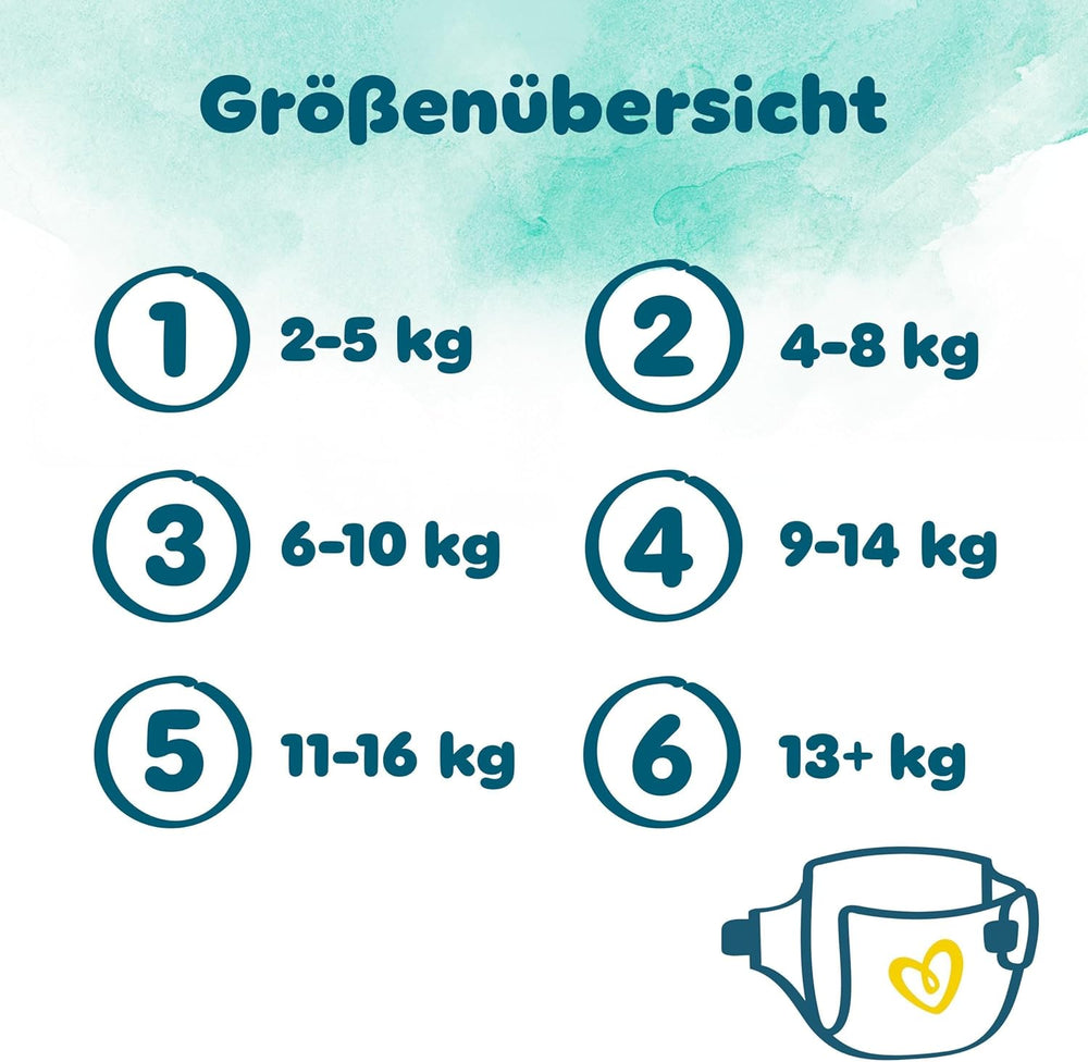 Couches Pampers Harmony taille 2, 204 couches, 4 kg-8 kg, protection douce de la peau avec protection 100 % Pampers