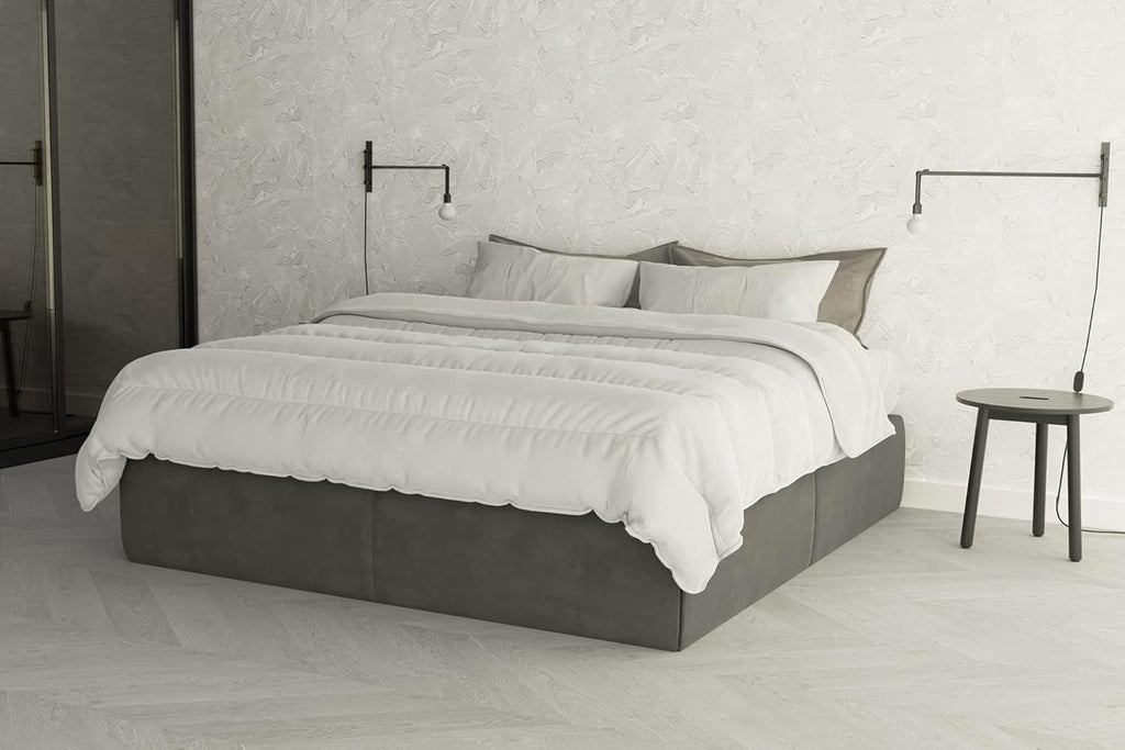 Lenjerie de pat italiană Prestige White Winter Quilt, 100% microfibră, dublă, 250X200Cm Plapumi si pilote Naty Shop