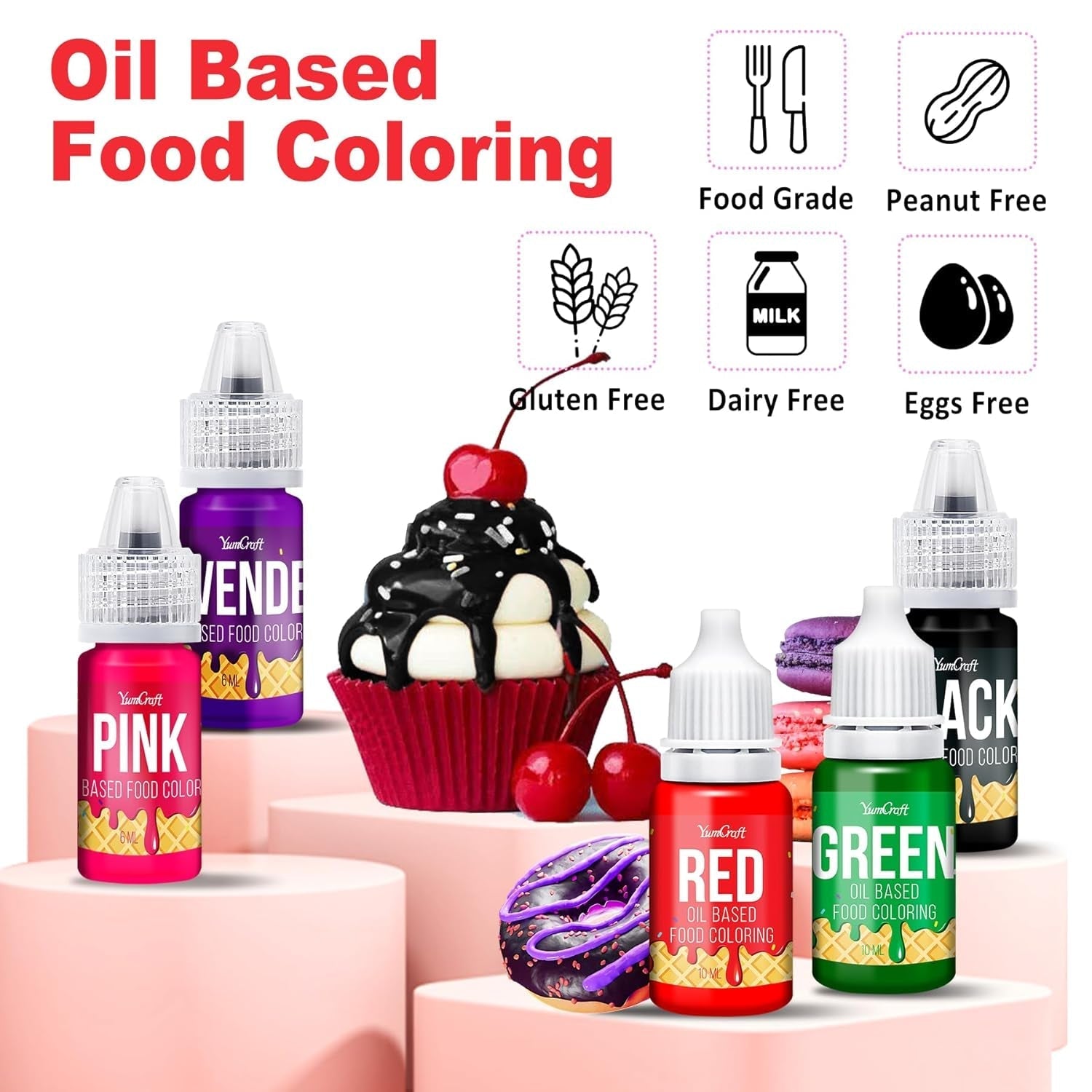 Colorant alimentaire liposoluble - 12 couleurs colorant alimentaire à base d'huile pour chocolat, crème au beurre, bonbons, glaçage - colorant alimentaire concentré à base d'huile pour la pâtisserie, la cuisine, le fondant - 6 ml chacun