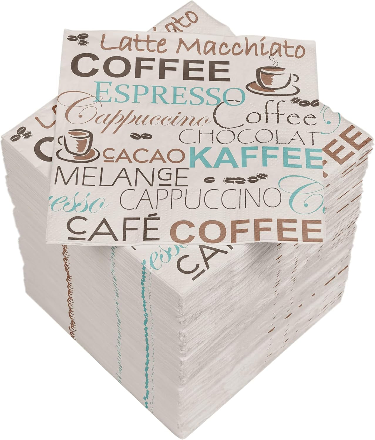 Serviettes de cocktail HEKU 'Schön Dass Du Da Bist', 3 couches, 25X25Cm, 150 pièces I Design élégant I Idéal pour les célébrations I Pratiquement emballé