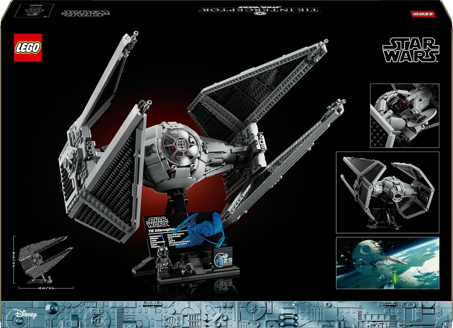 LEGO Star Wars TIE-Abfangjäger, ensemble créatif dans la série Ultimate Collector pour enfants, modèle d'un modèle de pierre de taille, cadeau pour les fans, ensemble de pièces, UCS-Set 75382