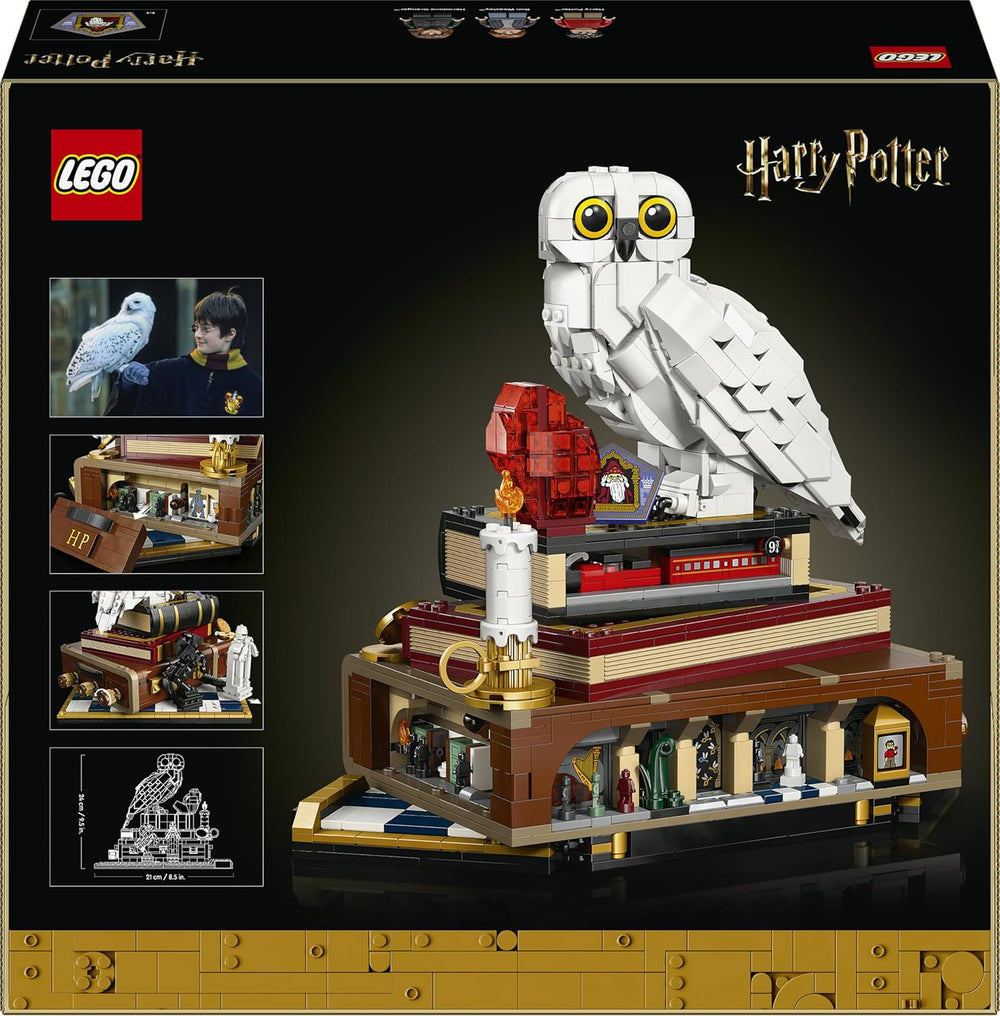 LEGO Harry Potter Stein der Weisen - Sammlredition - DIY Deko - Modellbau mit Miniatur Filmszenen - Hedwig Eulenfigur, 3 Minifiguren - Geschenk zum Vatertag - 76466