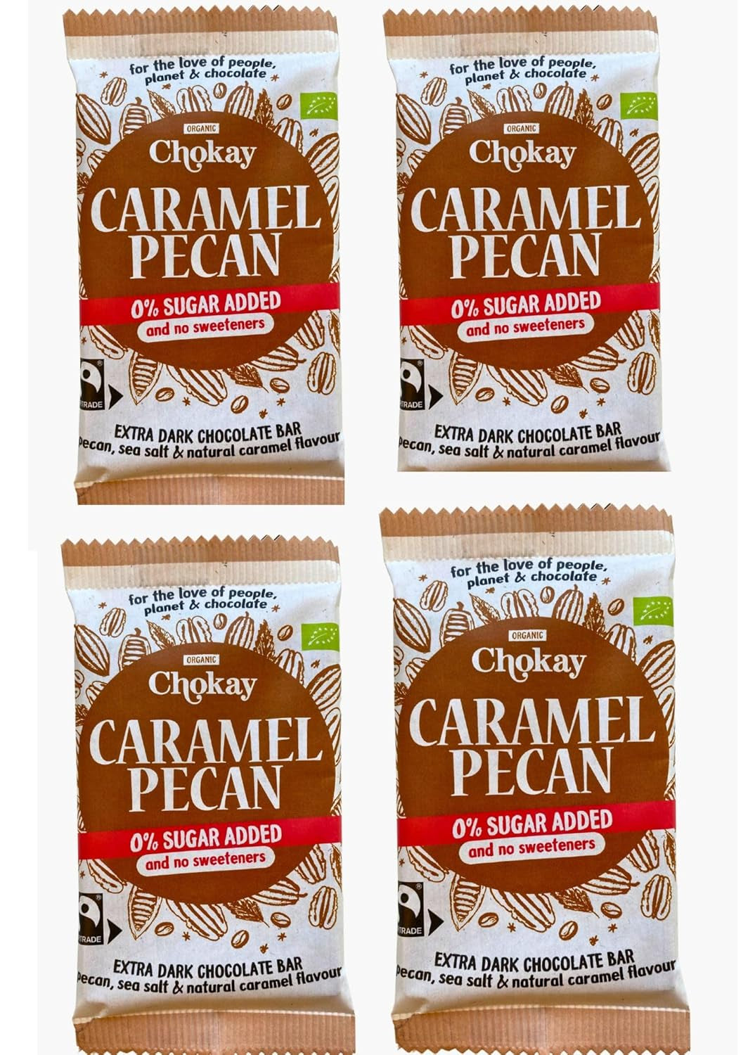 Barre biologique - Ensemble d'échantillons de 4 pièces/Amazing Black, Noisette, Pecan Caramel, Amande salée/Sans sucre ajouté, sans édulcorants/VÉGAN, SANS GLUTEN ET COMMERCE ÉQUITABLE / 4 x 70g