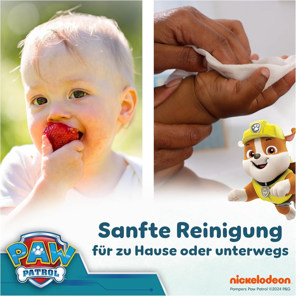 Pampers Harmony Aqua Baby Wipes Paw Patrol 15 Pack de 48 lingettes 720 lingettes pour bébé aide à restaurer l'équilibre naturel du pH de la peau Lotion légère 99 % d'eau