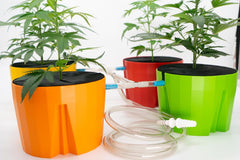 Hydro Farmer, set de pots 19 pièces Ø 18 cm (vert), système de culture comprenant 4 pots, 4 anneaux d'arrosage, 4 couvercles, kit adaptateur et tuyau 2 m, culture hydroponique, aéroponie