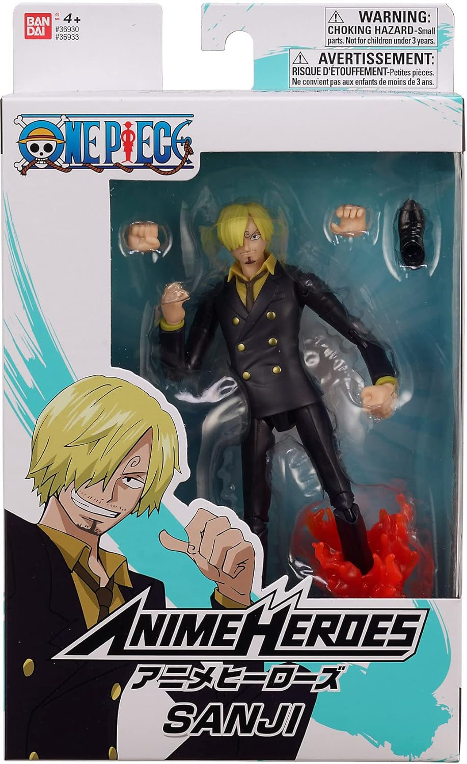 Bandai - Anime Heroes - One Piece Figure - Lorenor Zorro 17 Cm Three Sword Style - Licența oficială One Piece - Movable Manga Figure Zorro 3 Swords - Toy For Children From 4 Years - 37052 Action figures Naty Shop Sanji