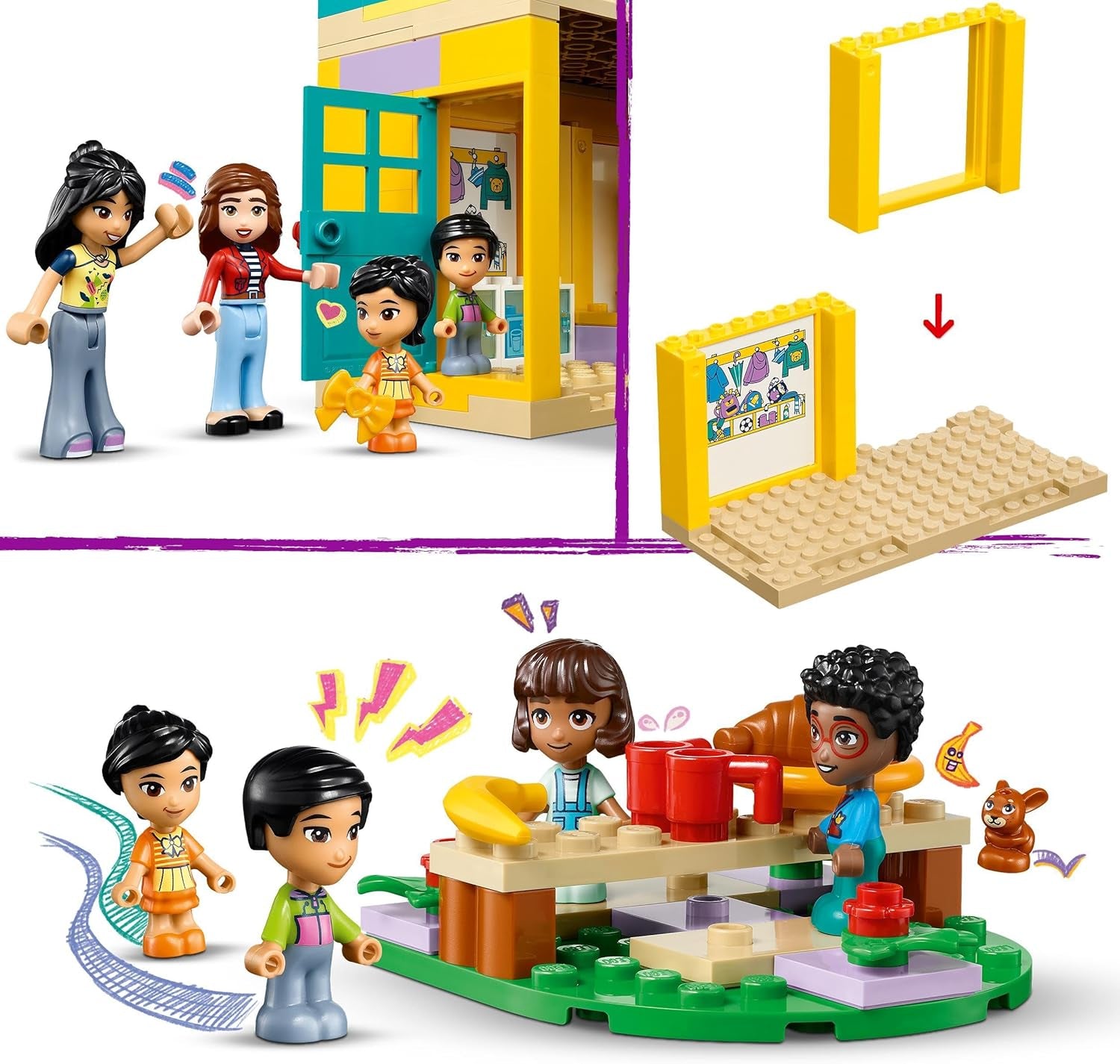 Ensemble de jeu LEGO Friends Heartlake City pour la maternelle, pour filles et garçons de 4 ans, jeu de rôle créatif avec 2 figurines et 4 micro-figurines, jouet de développement social 42636 Ensembles de construction Besuche den LEGO-Store
