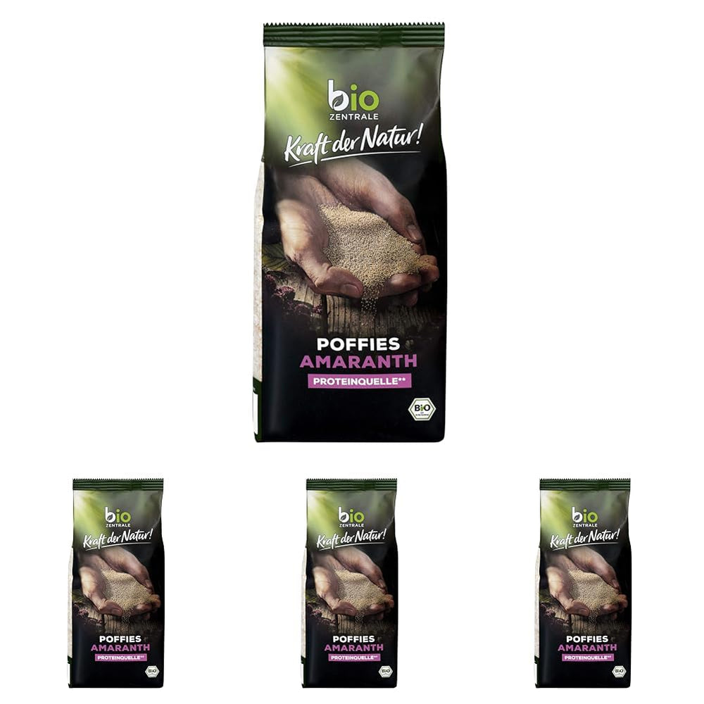 Bouffées d'amarante biocentrale | 125g | végétalien | petits grains d'amarante expansés | source de protéines | pour le muesli, le yaourt et les bols de petit-déjeuner colorés