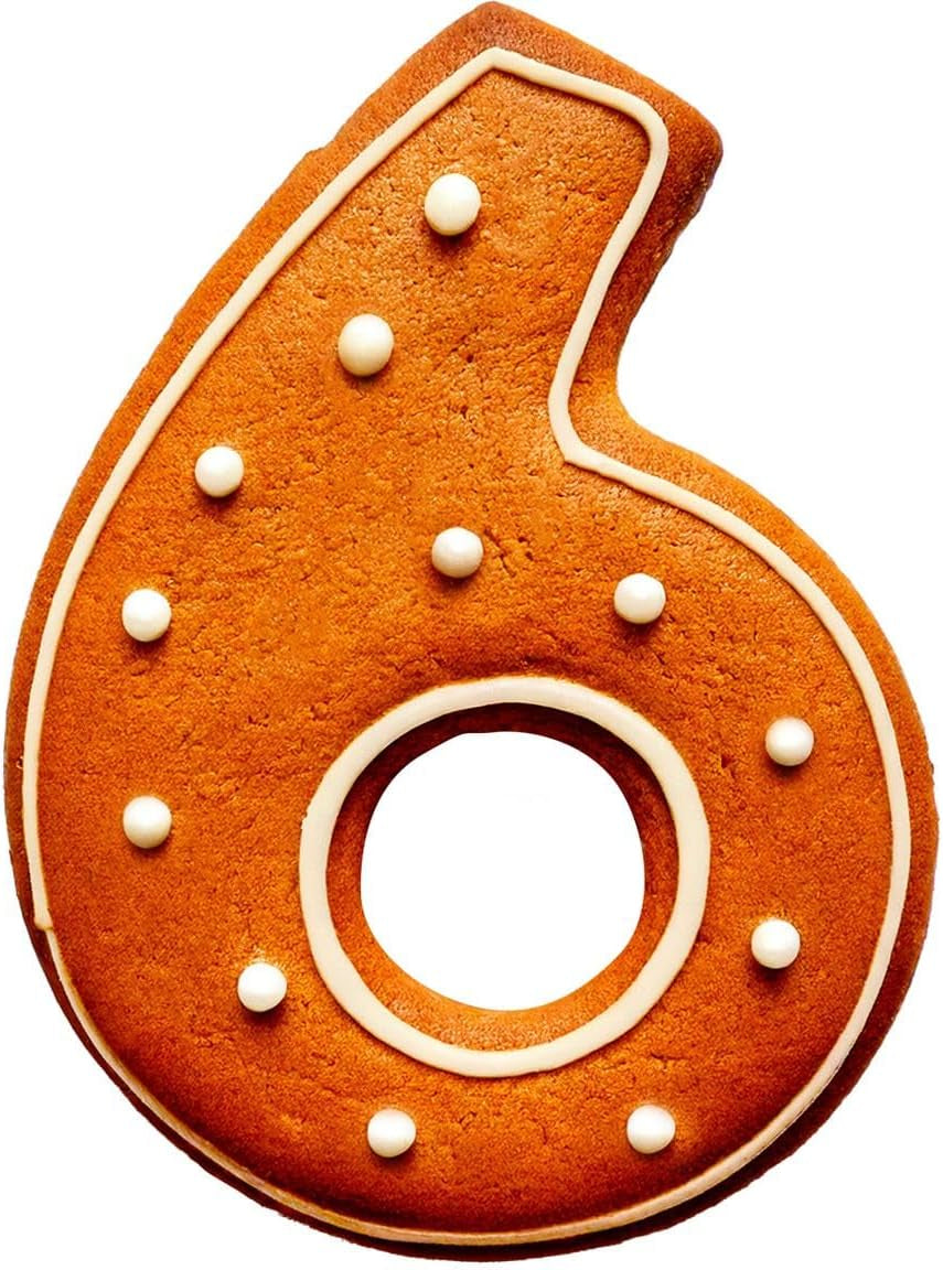 Wilton Emporte-pièce numéro 6 : Ensemble d'emporte-pièces en acier inoxydable pour biscuits et biscuits : emporte-pièces avec chiffres et lettres - 7,5 cm