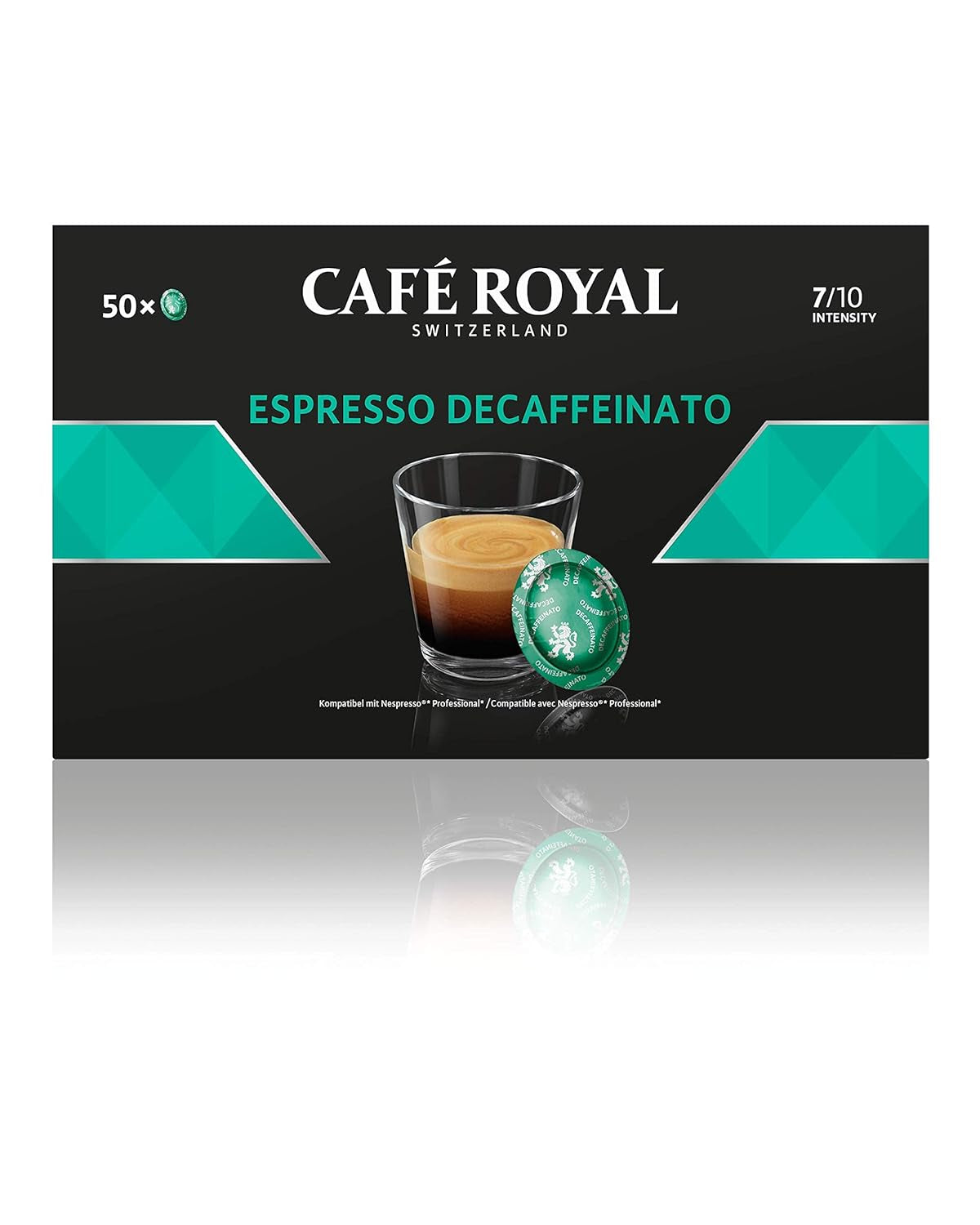 Espresso Forte 50 dosettes pour machine Nespresso professionnelle - Intensité 7/10 - UTZ-zertifiziert & Espresso Decaffeinato 50 dosettes pour machine Nespresso professionnelle - Intensité 7/10