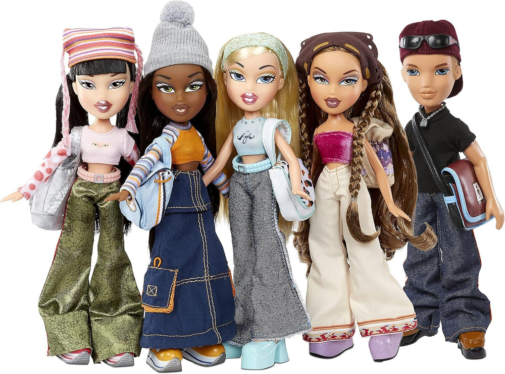 Bratz 20 Special Edition Modepuppe Cameron-Holografische Verpackung & Poster-Sammelpuppe-20 Yearz Motiv, Fan-Liebling Neuauflage von 2001-Mit 2 Outfits, Schuhen, Tasche & Mehr