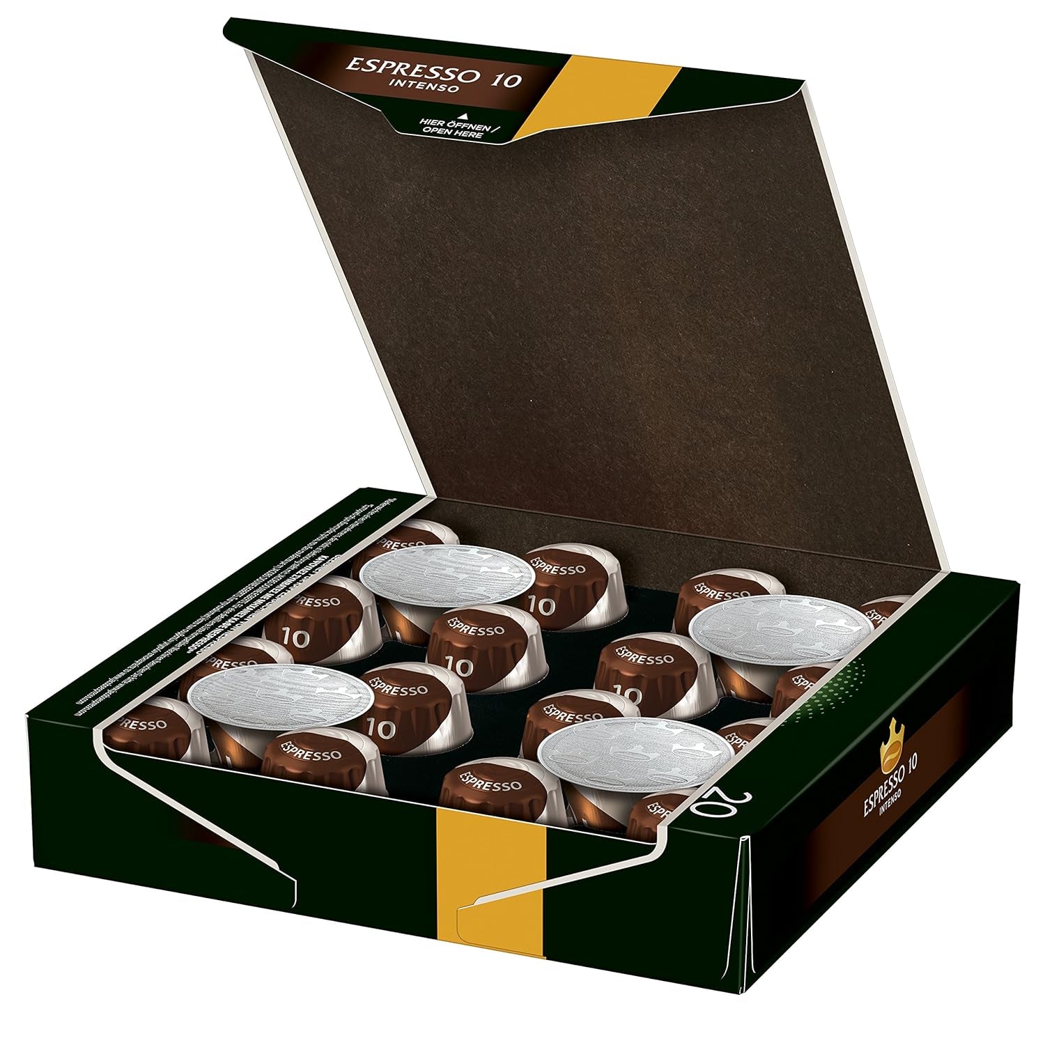 Capsules de café Lungo Classico, intensité 6 sur 12, 10 x 20 tasses & Capsules de café Espresso Intenso, intensité 10 sur 12, 200 capsules compatibles Nespresso®*, 10 x 20 tasses