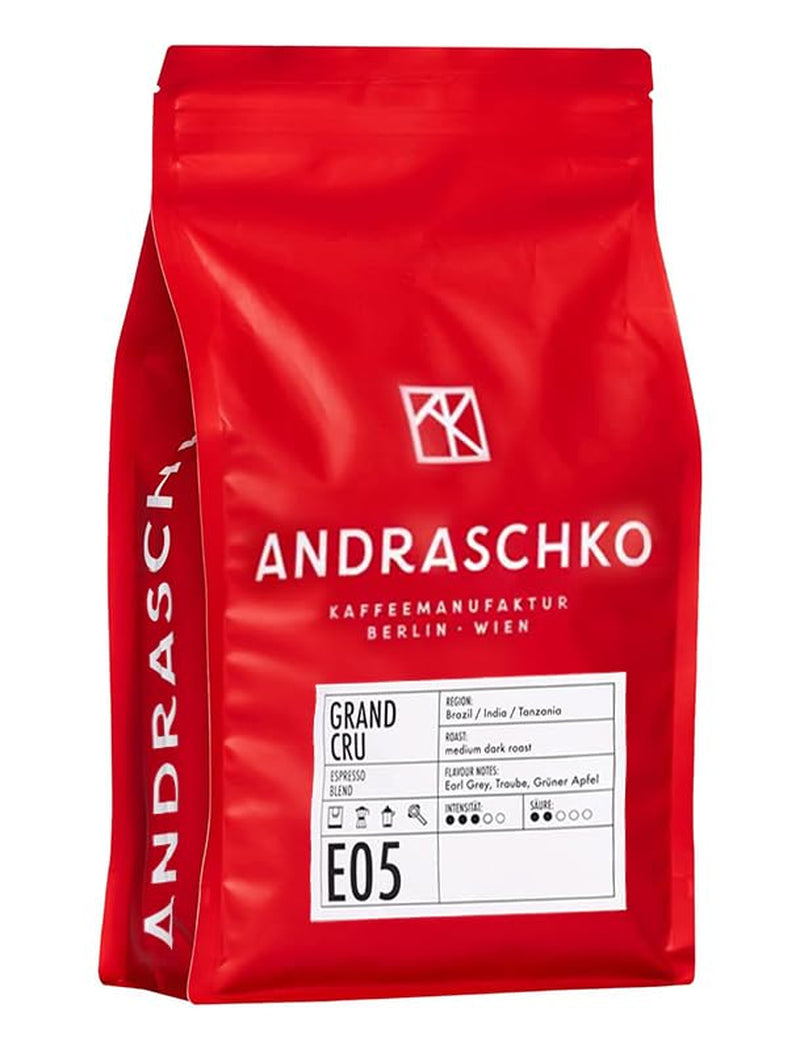 Mélange d'espresso Grand Cru - 100% Arabica du Brésil, d'Inde et de Tanzanie - fruchtig & complexe avec Earl Grey, Traube & vert Apfel - ganze Bohnen - 1kg - frisch geröstet à Berlin