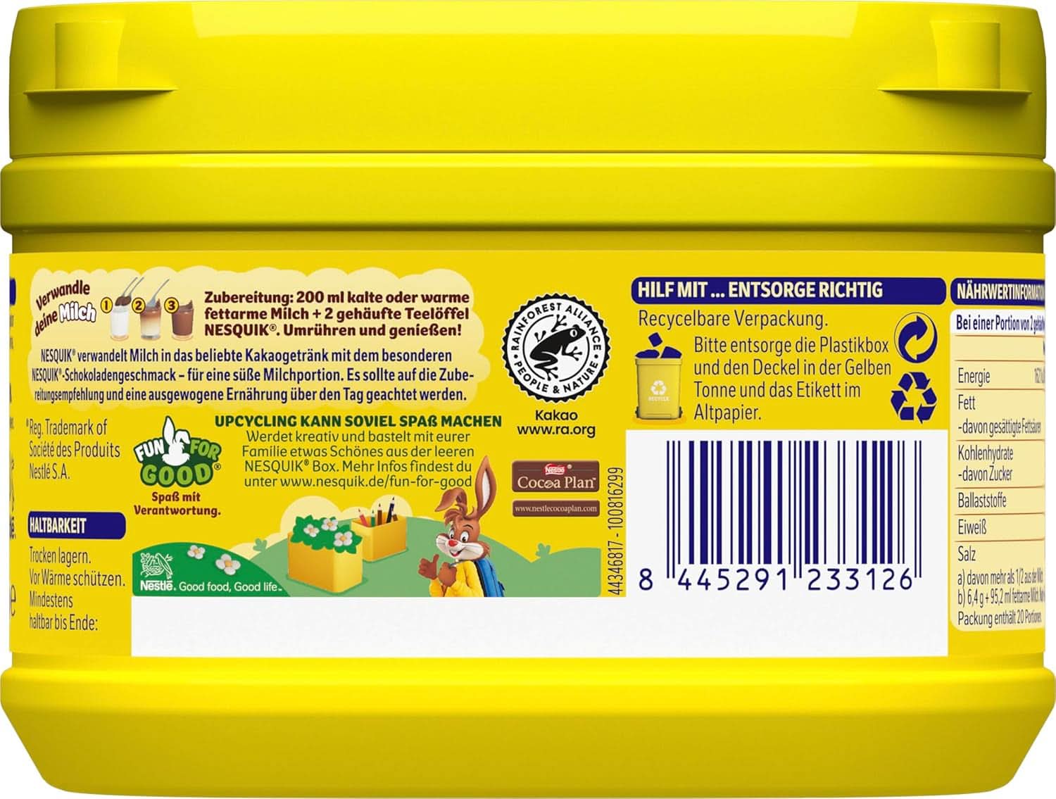 Nestlé Cacao pudră pentru băuturi, pentru amestecat în lapte, 1 pachet de 280 grame Cacao si Ciocolata Calda Naty Shop