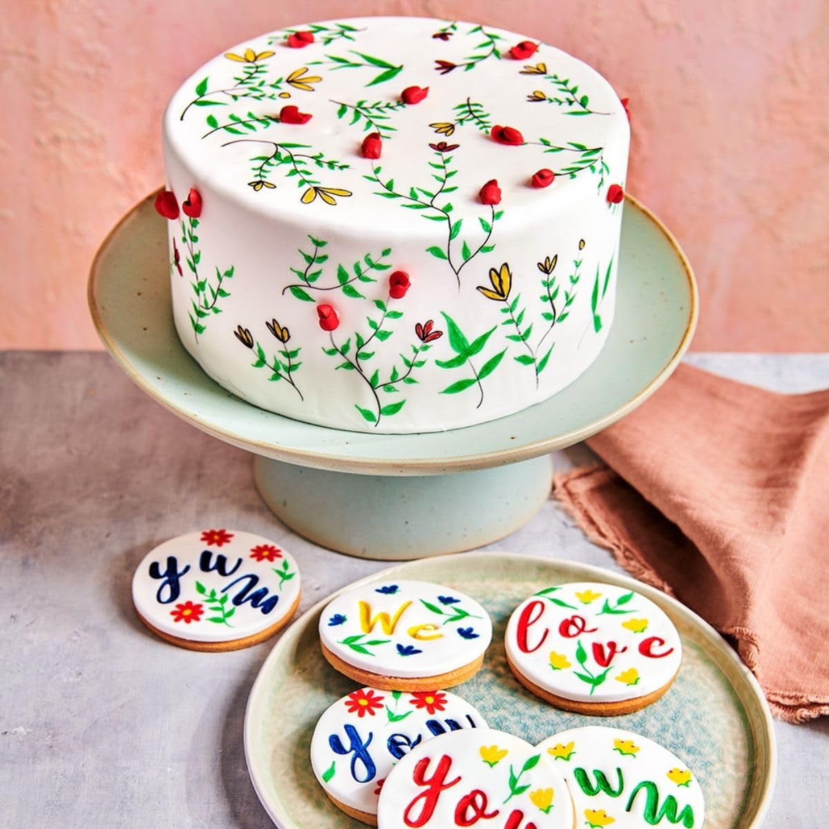 Stylos colorants alimentaires rouges Funcakes : stylos comestibles pour biscuits, gâteaux, fondants et plus encore, idéaux pour la personnalisation, certifiés Halal