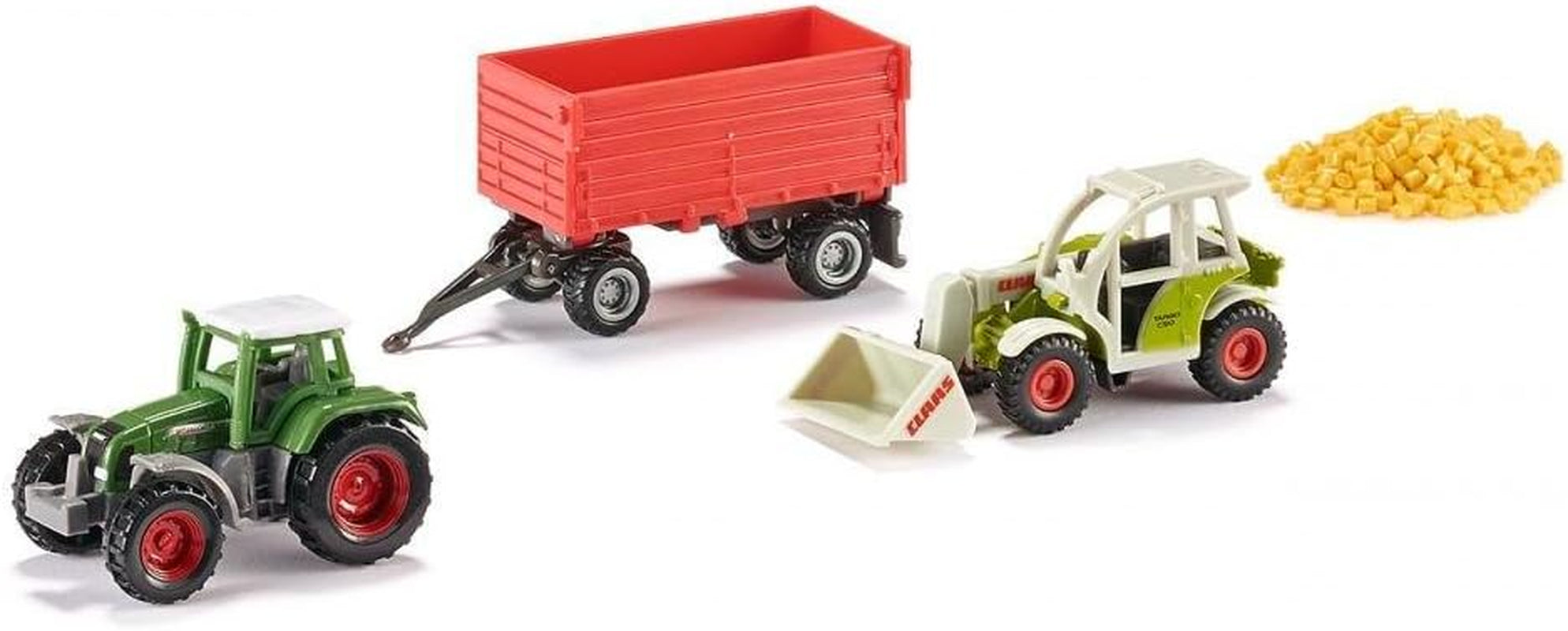 siku 6329, Geschenkset Straßenbau, Muldenkipper, Liebherr Radlader, Straßenwalze, Bewegliche Teile, Inkl. Granulé