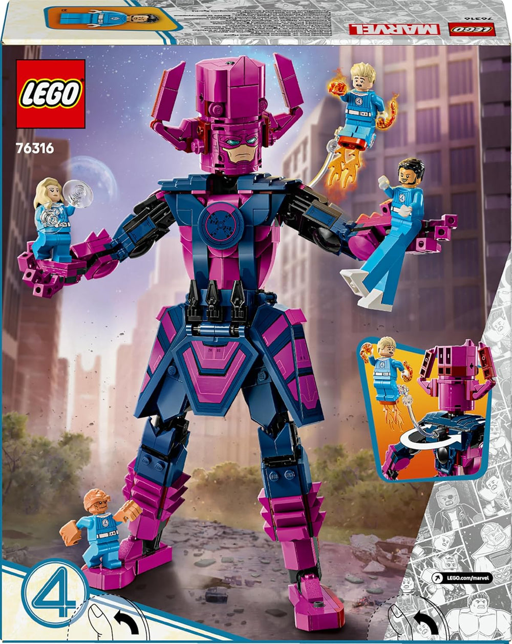 LEGO ǀ Marvel Les Quatre Fantastiques contre. Galactus Baufigur - Bauset mit Superhelden - Jeu avec The Thing, Invisible Woman et Human Torch - Créations créatives pour les jeunes et les filles - 76316