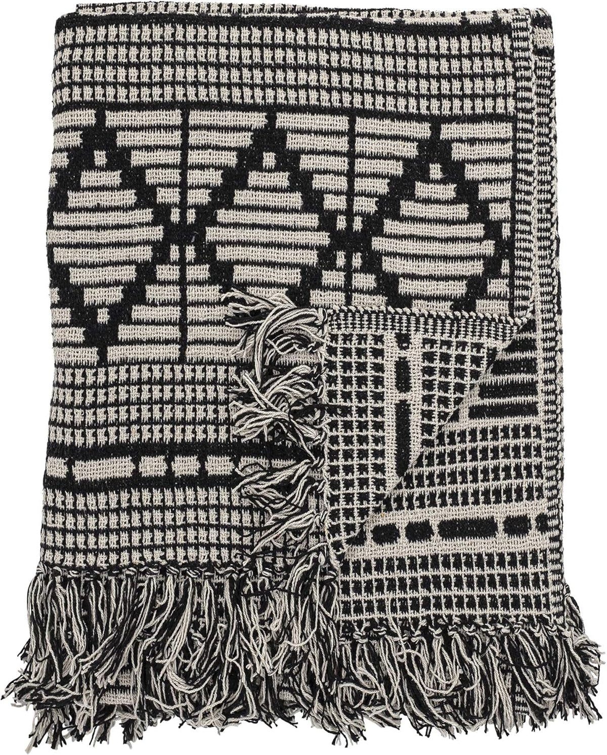 Bloomingville Couvre-lit, noir, coton, 160cm Bloomingville Lits et Couvertures Noir 160cm