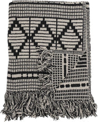 Bloomingville Couvre-lit, noir, coton, 160cm Bloomingville Lits et Couvertures Noir 160cm