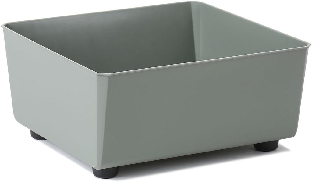 Jardinieră dreptunghiulară LAMELA cu picioare elegante – Ghiveci gri cu aspect de beton, fabricat din plastic robust, 37x17 cm, 6L – Rezistent la intemperii și ușor de curățat – Pentru interior și exterior