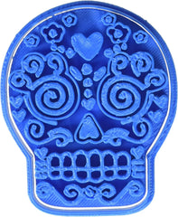 Biscuits aux chips mexicains crâne d'Halloween bleu 8 x 7 x 1,5 cm