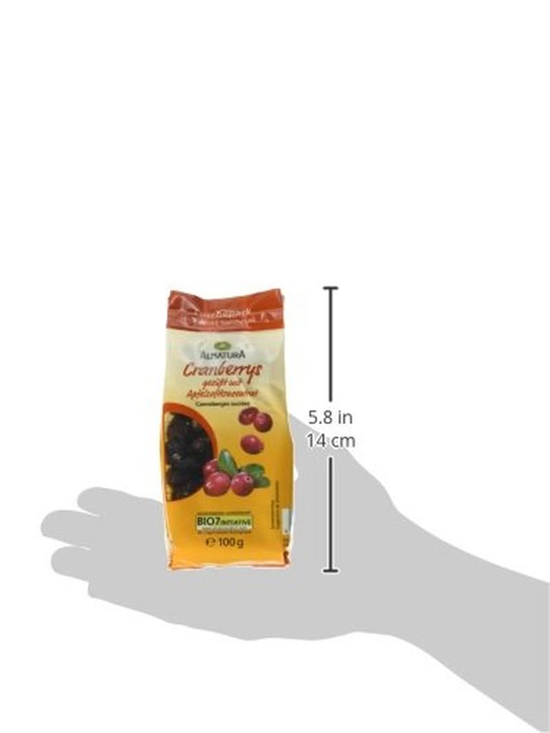 Canneberges biologiques, 100 grammes de produits déshydratés Naty Shop