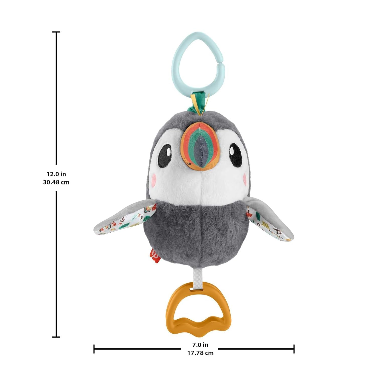 FISHER-PRICE Flap & Go Toucan - Jucărie de pluș pentru cărucior, promovează abilitățile motorii fine și senzoriale, pentru nou-născuți de la naștere, HNX66 Jucarii Bebe Naty Shop