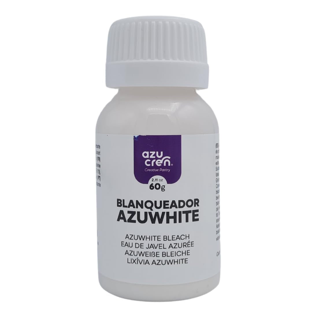 Azucren, Colorant alimentaire pour décorer gâteaux, pâtisserie, biscuits, macarons, blanc pur, colorant alimentaire concentré sous forme de gel pour crème au beurre, pâte à sucre, glaçage royal et préparations à gâteaux, 60 g