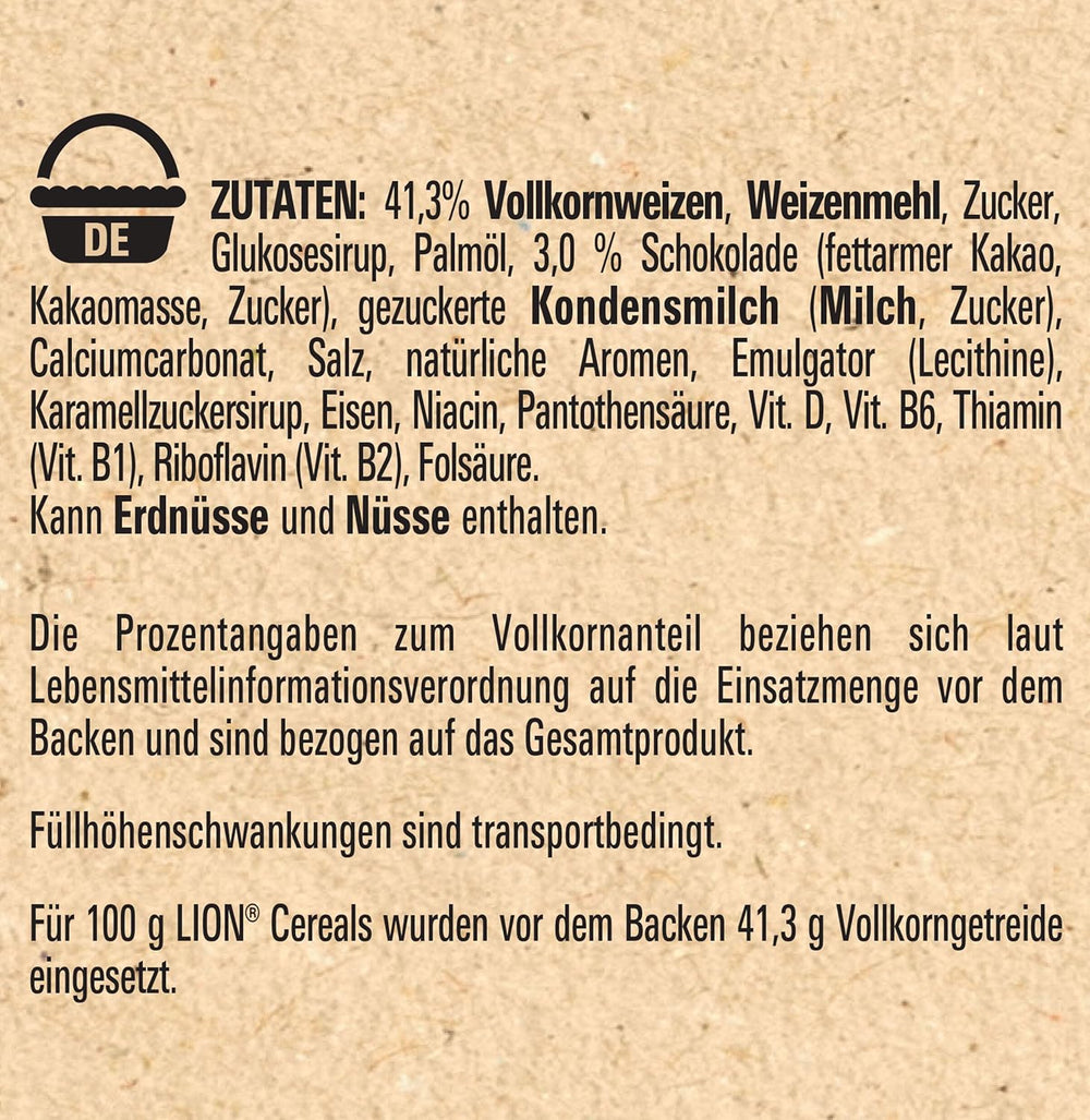Céréales (+20 %), céréales chocolat-caramel et 41 % de grains entiers, flocons de petit-déjeuner avec vitamines et minéraux, lot de 2 (1 x 480 g)