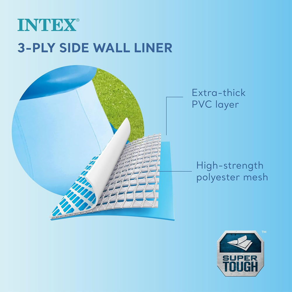 Piscine gonflable INTEX 28106EH Easy Set 2,4 m x 61,0 cm - Matériau anti-crevaison - Gonflage rapide - Capacité 513 gallons - Profondeur d'eau 45,7 cm